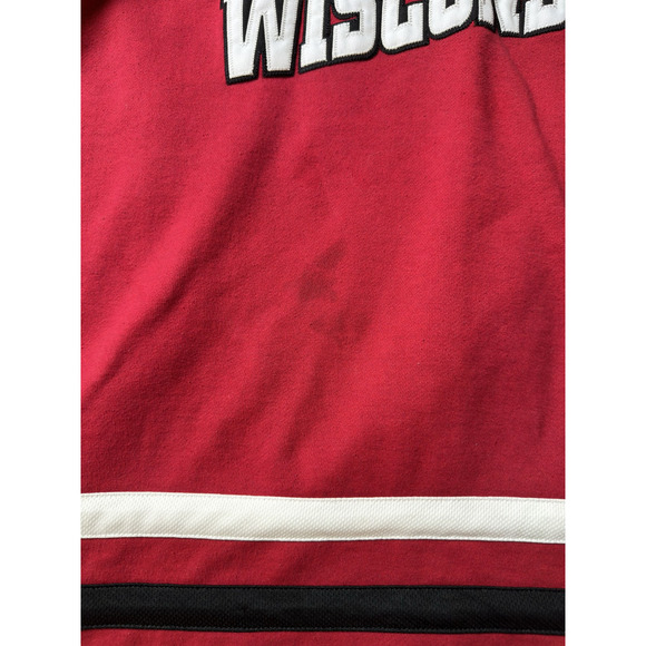 Wisconsin Badgers Hockey Hoodie Mens XL Red White NCAA College Champion Pullover - Picture 6 of 12